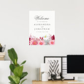 Herfst Dahlia en Pumpkin Wedding Welcome Poster (Thuiskantoor)