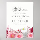 Herfst Dahlia en Pumpkin Wedding Welcome Poster (Voorkant)