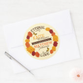 Herfst Dahlia krans bruiloft label (Envelop)