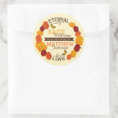 Herfst Dahlia krans bruiloft label (Tas)