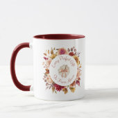 Herfst Dahlia Krans Schrift Pompoen Mok (Links)