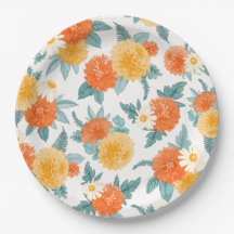 Herfst Dahlias Floral Waterverf Pattern