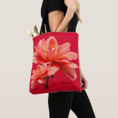 "Herfst Dahlias" Rood alles-over-druk schouder Tas (Dichtbij)