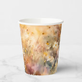 Herfst Daisy Wildflowers Waterverf bruiloft Papieren Bekers (Links)