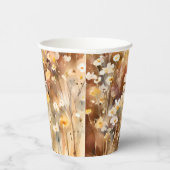 Herfst Daisy Wildflowers Waterverf bruiloft Papieren Bekers (Rechts)