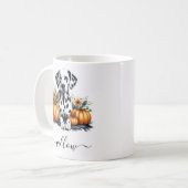 Herfst Dalmatische hond Mok met gepersonaliseerde  (Voorkant links)