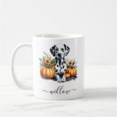 Herfst Dalmatische hond Mok met gepersonaliseerde  (Links)