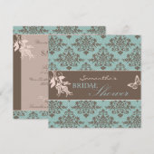 Herfst Damask BRS Invitation Square B Kaart (Voorkant / Achterkant)