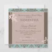 Herfst Damask BRS Invitation Square B Kaart (Achterkant)