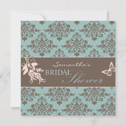 Herfst Damask BRS Invitation Square B Kaart (Voorkant)
