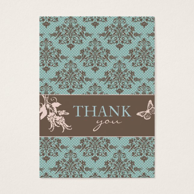 Herfst Damask TY Notecard C2 Visitekaartjes (Voorkant)