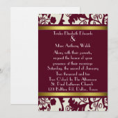 Herfst Damask Wedding Kaart (Voorkant / Achterkant)