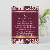 Herfst Damask Wedding Kaart (Staand voorkant)
