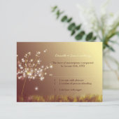 Herfst Dandelion Field Wedding RSVP Card Kaartje (Staand voorkant)