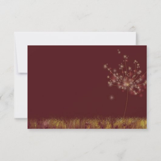 Herfst Dandelion Field Wedding RSVP Card Kaartje (Achterkant)