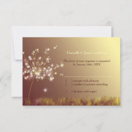 Herfst Dandelion Field Wedding RSVP Card Kaartje
