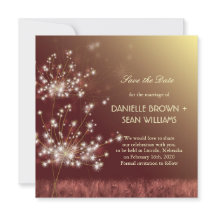 Herfst Dandelions Brown Wedding Save the Date