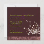 Herfst Dandelions Burgundy Wedding Save the Date (Achterkant)