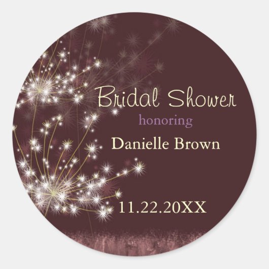 Herfst Dandelions Land Vrijgezellenfeest Ronde Sticker (Voorkant)