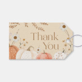 Herfst Dank Je Kaart Pompoen Boho Cadeaulabel (Voorkant (Horizontaal))