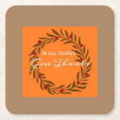 Herfst Dank Krans Ontwerp Kartonnen Onderzetters (Voorkant)