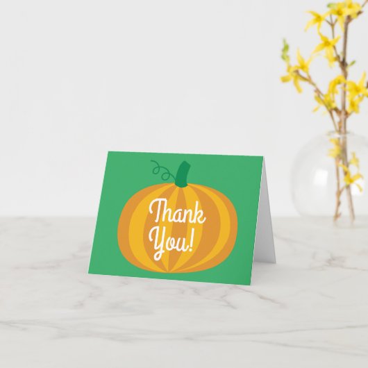Herfst Dank u Pumpkin Birthday Party Kaart (Gele Bloem)