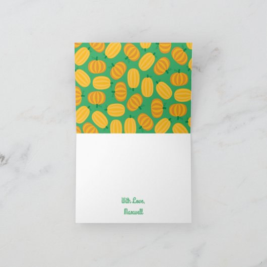 Herfst Dank u Pumpkin Birthday Party Kaart (Binnen)