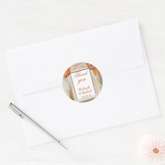 Herfst Dank u Ronde Sticker (Envelop)