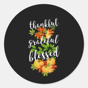 HERFST DANKBAAR ERKENTELIJK & GEZEGEND HERFST POMP RONDE STICKER