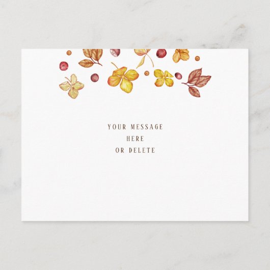 Herfst Dankbare Foto Briefkaart (Achterkant)