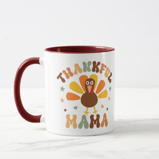 Herfst Dankbare Mama Schattige Gobble Thanksgiving Mok (Links)