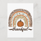 Herfst Dankbare Pompoentaart Regenboog Thanksgivin Briefkaart (Voorkant)
