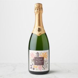 Herfst Dankdag Botanicals Sparkling Wijnetiket