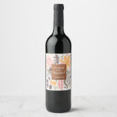 Herfst Dankdag Botanicals Wijn Etiket (Voorkant)