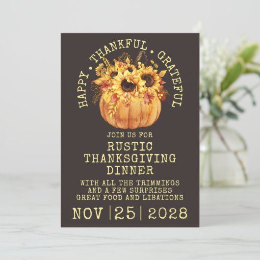 Herfst Dankfeest Diner Kaart (Staand voorkant)