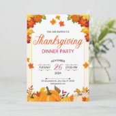 Herfst Dankfeest Dinner Party Kunst Kaart (Staand voorkant)