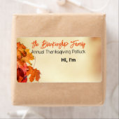 Herfst Dankfeest Samenkomst Papier Label Naamlabel (Insitu)