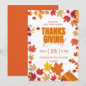 Herfst Dankfeest Uitnodiging (Voorkant / Achterkant)