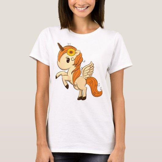 Herfst Dankzegging Eenhoorn Pegasus T-shirt (Voorkant)