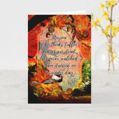 Herfst Dansende Bladeren Wenskaart Kaart (Gele Bloem)