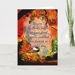 Herfst Dansende Bladeren Wenskaart Kaart