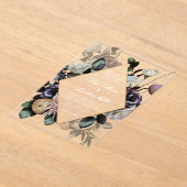 Herfst Dark Moody Bloemen Lijst Paarse bruiloft Acryl Uitnodigingen (Laagn)