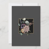 Herfst Dark Moody Bloemen Lijst Paarse bruiloft Kaart (Achterkant)