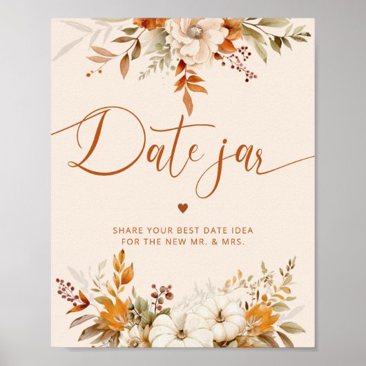 Herfst date nachtelijke ideeën. Boho herfst Datum Poster (Voorkant)