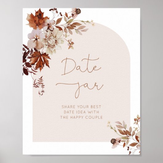 Herfst date night ideeën. Boho herfst Datum jar br Poster (Voorkant)