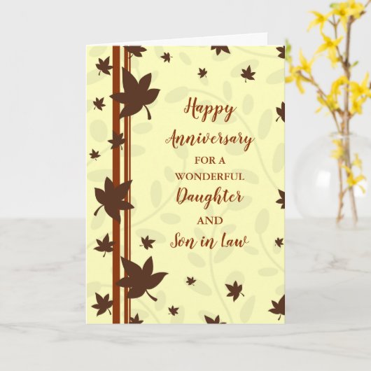 Herfst Daughter & Son in Law Bruiloft Jubileum Kaart (Gele Bloem)