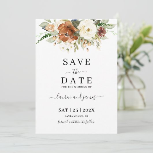 Herfst De datumuitnodiging opslaan Kaart (Staand voorkant)