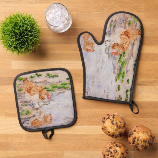 Herfst de Kip Ovenwant & Pannenlap Set (Top down)