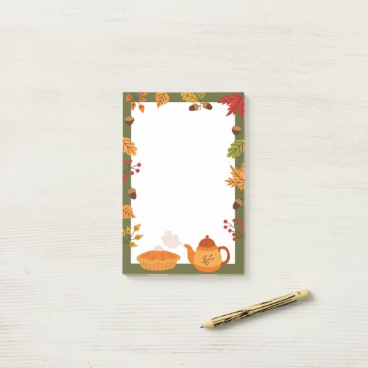 Herfst de Nota's van Elementen na-het Post-it® Notes (Op bureau)