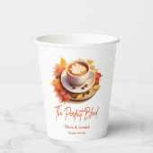 Herfst De Perfecte Mix Koppel Bruiloft  Papieren Bekers (Achterkant)
